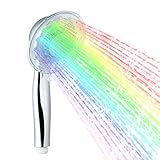 LEDGLE LED Duschkopf mit Farbwechsel LED Handbrause, 7 Farben Licht Automatische, Einstellbare...