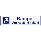 Kiwistar Rampe! Motiv 3m Abstand halten! Magnetschild Schild magnetisch - 30cm Blau - reflektierend...