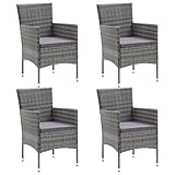 vidaXL 4X Garten Essstuhl Gartenstuhl Gartensessel Stuhl Sessel Stuhlset Rattanstühle Stühle...