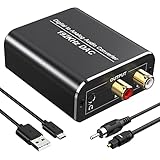 Fokky DA Wandler 192kHz DAC Konverter Digital zu Analog Audio Converter, SPDIF Koaxial Toslink zu...