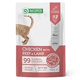 Nature’s Protection Glutenfreies Nassfutter für Katzen in Beuteln, Lachs & Kräuter für...