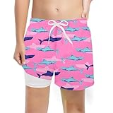 Generisch Modische Badehose für Jungen mit Kompressionsfutter, Stretch-Badeshorts (10-12 Years)