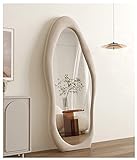 Bodenspiegel, unregelmäßiger gewellter Spiegel in voller Länge für Schlafzimmer – Flanell...