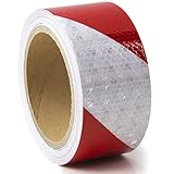 XFXIA Reflektierendes Klebeband Rot/Weiß 10m x 5cm Wasserdicht Reflektorband Selbstklebend...