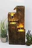 Gartenbrunnen BK823 in Holzoptik Springbrunnen Terrassenbrunnen Zimmerbrunnen mit Beleuchtung Warm...