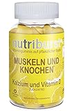 NUTRIBURST | Vitamin D & Kalzium für gesunde Muskeln & Knochen | Gummivitamine | Pflanzliches,...