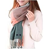 Damen Schal - Kariert übergroßer XXL Winterschal Deckenschal Weich Warm Herbstschal Kariert Karo...