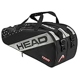 HEAD Unisex-Adult Team Racquet Bag L Tennistasche, Schwarz/Ceramic, L