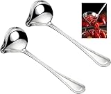 DAKLUNAR 2 Stück SoßEnlöFfel Aus Edelstahl, Suppenkelle Silber 20 CM, SaucenlöFfel mit...