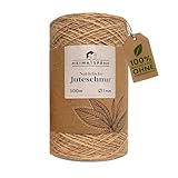 Heimatspäne Juteschnur 500m – Reißfestes Naturgarn für Basteln, Garten und als stabile...