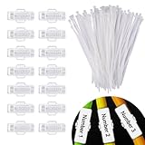 100 Stück Kabelbeschriftung Clip, Kabeletiketten Erkennungsbox, Transparente Wasserdichtes...