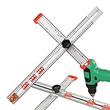 2-in-1 Bohr-Positionierungslineal, 60 cm T-Quadrat-Lineal, hochpräzises Winkellineal,...