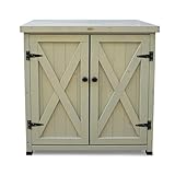 Habau 3093 Gartenschrank Laura mit integriertem Pflanztisch, grau, 80 x 45 x 92 cm