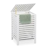 Relaxdays Wäschetruhe, herausnehmbarer Innensack, 63 l, HBT: 65,5x45x45 cm, Wäschesammler mit...