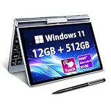 KOOTIGERS 8 Zoll Kleiner Mini Laptop, Tragbarer drehbarer 2-in-1 Pocket PC, Windows 11 Pro, Intel...