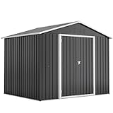 Thanaddo Metall Gerätehaus Gartenhaus 240 x 192 x 191cm Geräteschuppen Garten Schuppen Inkl....