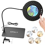 ARTDOT 10X Lupe mit Licht und Ständer, Lupenleuchte mit 144 LEDs, 5 Einstellbare Farben und 9...