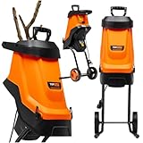 TOP CUT Gartenhäcksler Elektrisch TC-RE2500-BAG 2500W, Aststärke bis 45mm, 45L Fangsack,...