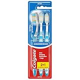 Colgate Zahnbürste Extra Clean, 3 Stück – Handzahnbürste mit mittelharten Borsten erreicht die...