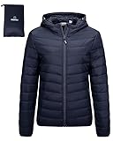 Outdoor Ventures Damen Steppjacke Leichte Packbare Übergangsjacke Warme Winterjacke mit Kapuze für...