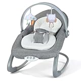 Babywippe Elektrisch, Verstellbar Babywippe mit Vibration und Musik, Baby Wippe mit Spielzeugen und...