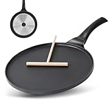 KRETAELY Antihaft-Crêpe-Pfanne, Pfannkuchen-Bratpfanne mit Granitbeschichtung, 26,7 cm,...