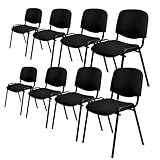 Topsit Besucherstühle 8er Set, stapelbare Konferenzstühle ohne Armlehnen, Stapelstühle mit...