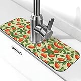 Entemne Goji Beeren Wasserhahnmatte für Küchenspüle, saugfähiger Spritzschutz, Tropffänger,...
