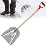 Aluminium-Schneeschaufel mit D-Griff, robuste Metallschaufel, 130 cm, große Kapazität,...