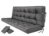 PillowPrim Graphit Sitzauflage für Hollywoodschaukel, Gartenschaukelkissen 180 cm, Bequeme...