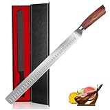 Schinkenmesser Rot Braun 43cm Lachsmesser Extra Scharfe Tranchiermesser Dönermesser Mit...