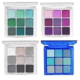 4 Pack Eyeshadow Palette Set– 9 Colors Eye Makeup Kit, Black, Blue, Green, Purple Eye Shadow...