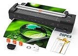 A3 Laminiergerät mit 20 Laminierfolien – Multifunktionales Laminiergerät mit Papierschneider und...