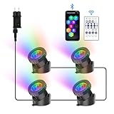 NATPOW Teichbeleuchtung LED Unterwasser, Unterwasserbeleuchtung RGB Unterwasser Teichlicht mit...