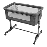 Beistellbett 2 in 1, Babybett bis 35 kg, Korbhöhe 32cm Baby davon abhalten zu fallen, Wiege 15°...