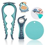 Flaschenöffner für Senioren, Ringzugdosenöffner zum Öffnen, Gummi-Glasöffner für Schwache...