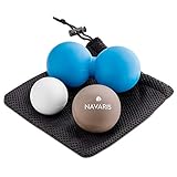 Navaris Peanut Duo Ball und Massageball Set - 2x Lacrosse Ball 1x Duoball - Faszienball zur Massage...