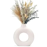 CEMABT Vasen für Pampasgras, handgemachte Vase, getrocknete Blumen, Keramik, Weiß, Handwerkliche...