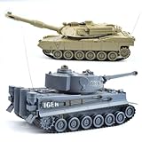 s-idee® 99822 2 x Battle Panzer 1:28 mit integriertem Infrarot Kampfsystem 2.4 Ghz RC RC...