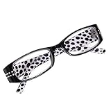 GLASSES Anti-Blu-ray-Lesebrille HD-Harzlinsen Schwarz-Weiß-Punktpackung Flower Dot Diamond...