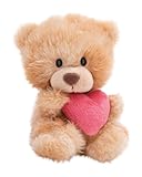 NICI Kuscheltier Bär mit Herz 18cm - hellbraun - Stofftier aus weichem Plüsch, niedliches...