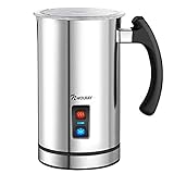NWOUIIAY Milchaufschäumer Elektrisch 500W Edelstah Automatischer Milchschäumer 240ml Für heißen...