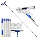 ITTAHO Fensterabzieher Duschabzieher mit Teleskopstiel, 2 in 1 Fensterreinigungs-Set 205cm (81'),...