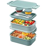 WayEee Lunchbox Erwachsene 2130ml Groß Volumen Bento Box Auslaufsicher Brotdose Erwachsene BPA Frei...