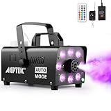 Nebelmaschine, AGPtEK Rauchmaschine mit 13 farbigen LED Lichtern und RGB Effekt, 500W und 2000CFM...