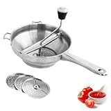 Kartoffelstampfer, Edelstahl-Passiermühle mit 3 Mahlscheiben, rutschfestem Griff, Tomatenpresse,...