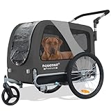 DOGGYHUT® Premium Large 2 in 1 Hundefahrradanhänger & Jogger bis 35 kg Hundeanhänger...