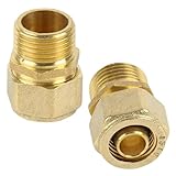 Tulov 2 Stück Schraubfitting Übergang,16 mm x 1/2 AG Klemmringverschraubung,Messing...