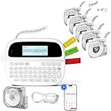 Goknu M950 Beschriftungsgerät mit Selbstklebendem Set, Bluetooth Etikettiergerät mit Lithium-Akku,...