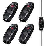 4 Stück Lampenschalter Zwischenschalter Kabelschalter mit LED Kontrollleuchte 250V 10A...